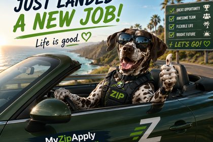 Zip the bird dog — JUST LANDED THE JOB
