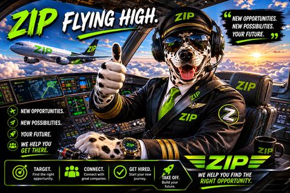 Zip the bird dog — FLYING HIGH