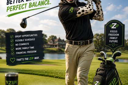 Zip the bird dog — MADE TIME FOR GOLF