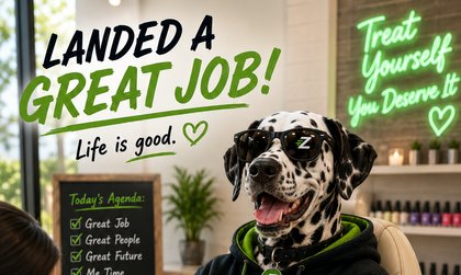 Zip the bird dog — LANDED A GREAT JOB