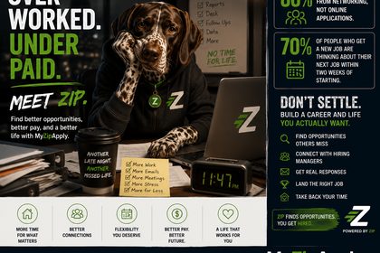 Zip the bird dog — OVERWORKED, UNDERPAID
