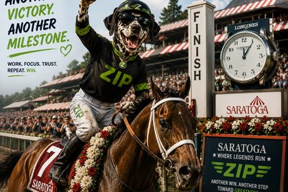 Zip the bird dog — A DAY AT THE TRACK