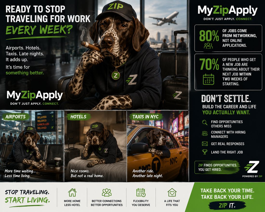 Stop traveling for work — MyZipApply